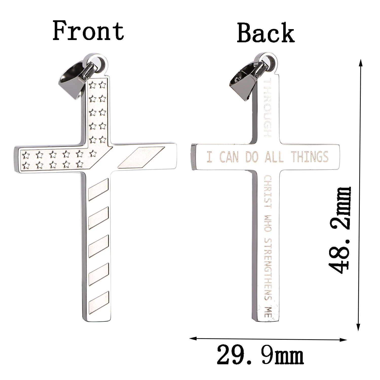 قلادة متقاطعة للنساء والرجال في الولايات المتحدة الأمريكية، لافتة متدلية على شكل نجمة من الفولاذ المقاوم للصدأ باللون الذهبي، مجوهرات يوم الاستقلال الأمريكي #2