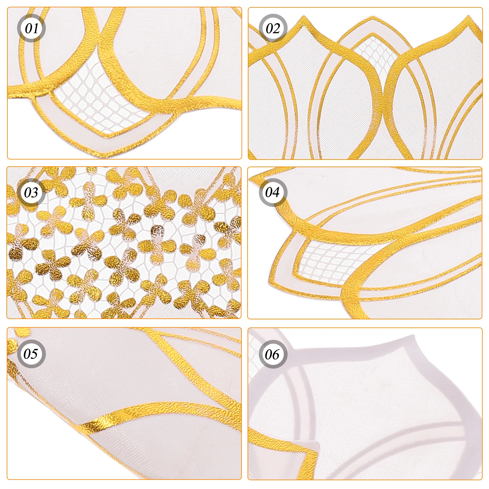 

Heat Insulation Golden Placemat Non-Slip Decorative Table Mat for Home Restaurant Festival Party Dining Supplies