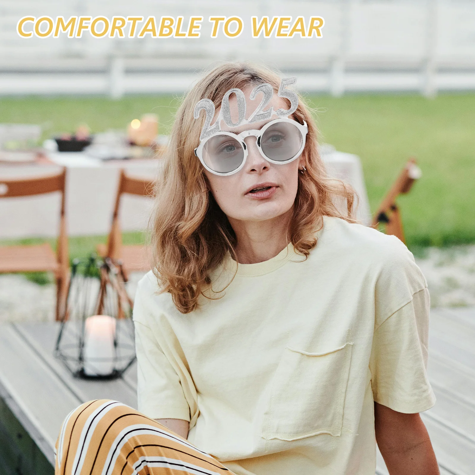 

2025 Number Eyeglasses Party New Year Themed Lightweight Photo Prop Fun Glasses for Eve Celebration Decoration