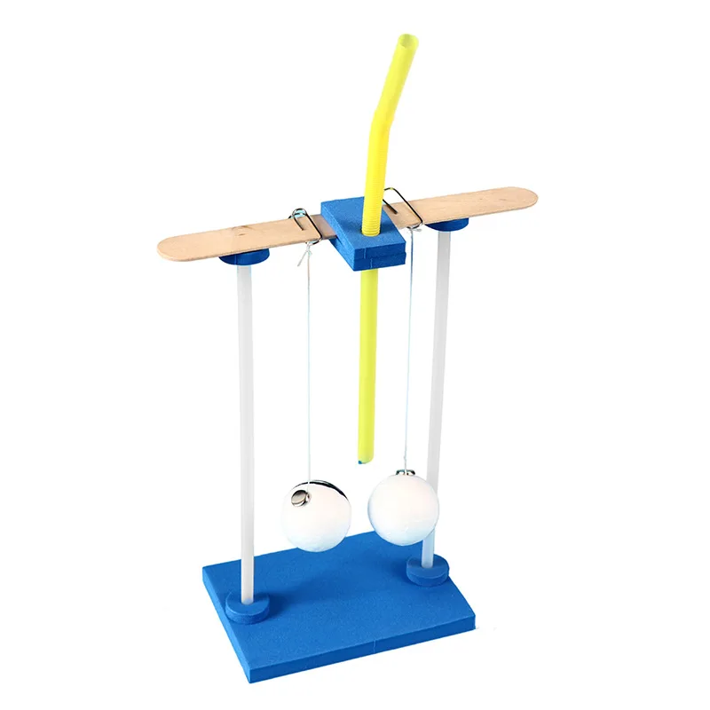 Creatief doe-het-zelf handgemaakt student wetenschap speelgoed natuurkunde experimentele apparatuur Bernoulli principe kan de bal niet blazen