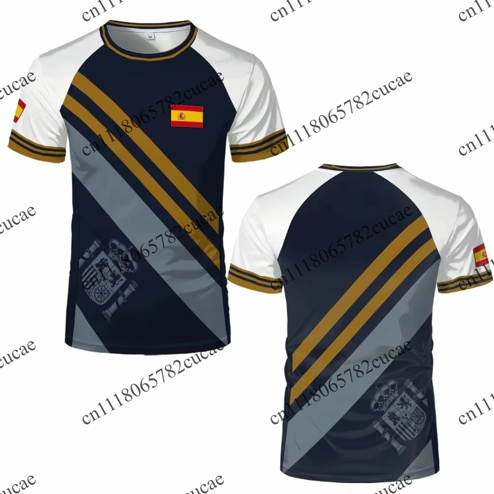 Men's Polo Shirt, Spain Team Fan Shirt, Geometric Print, Comfortable and Breathable