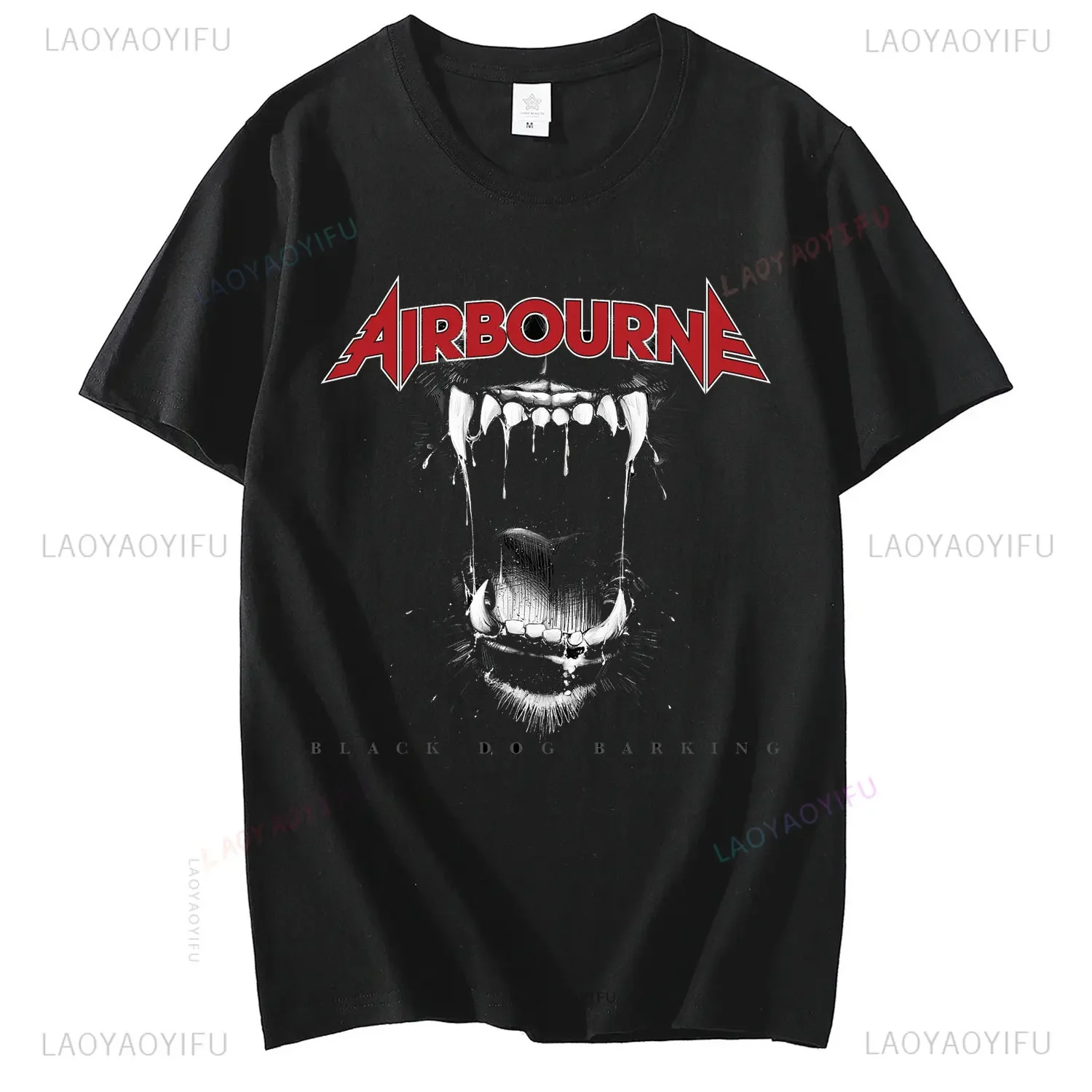 AIRBOURNE Boneshaker Tshirt Rock N Roll for Life Airbourne Red Skull Bandana T Shirt Custom Men'S Women Clothes Streetwear Tops