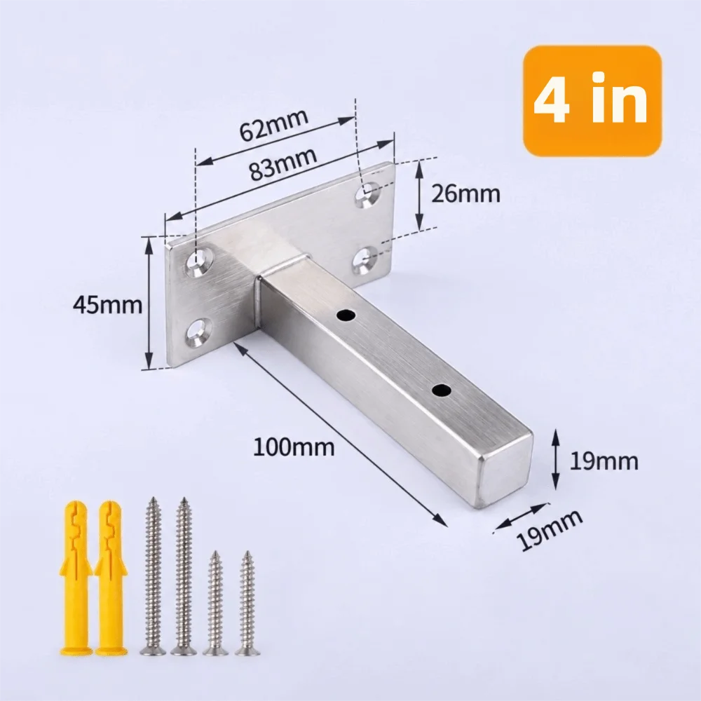 L Shape Floating Shelf Bracket Heavy Duty with Screws Hidden Shelf Support Stainless Steel Wall Mounted Hanging Wall Bracket