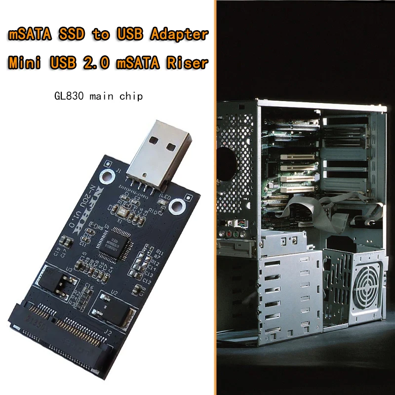 MSATA إلى USB محول mSATA الخارجية mSATA SSD إلى USB2.0 الناهض بطاقة محول المجلس المورد 30*50 متر-SATA القرص الصلب SSD للكمبيوتر