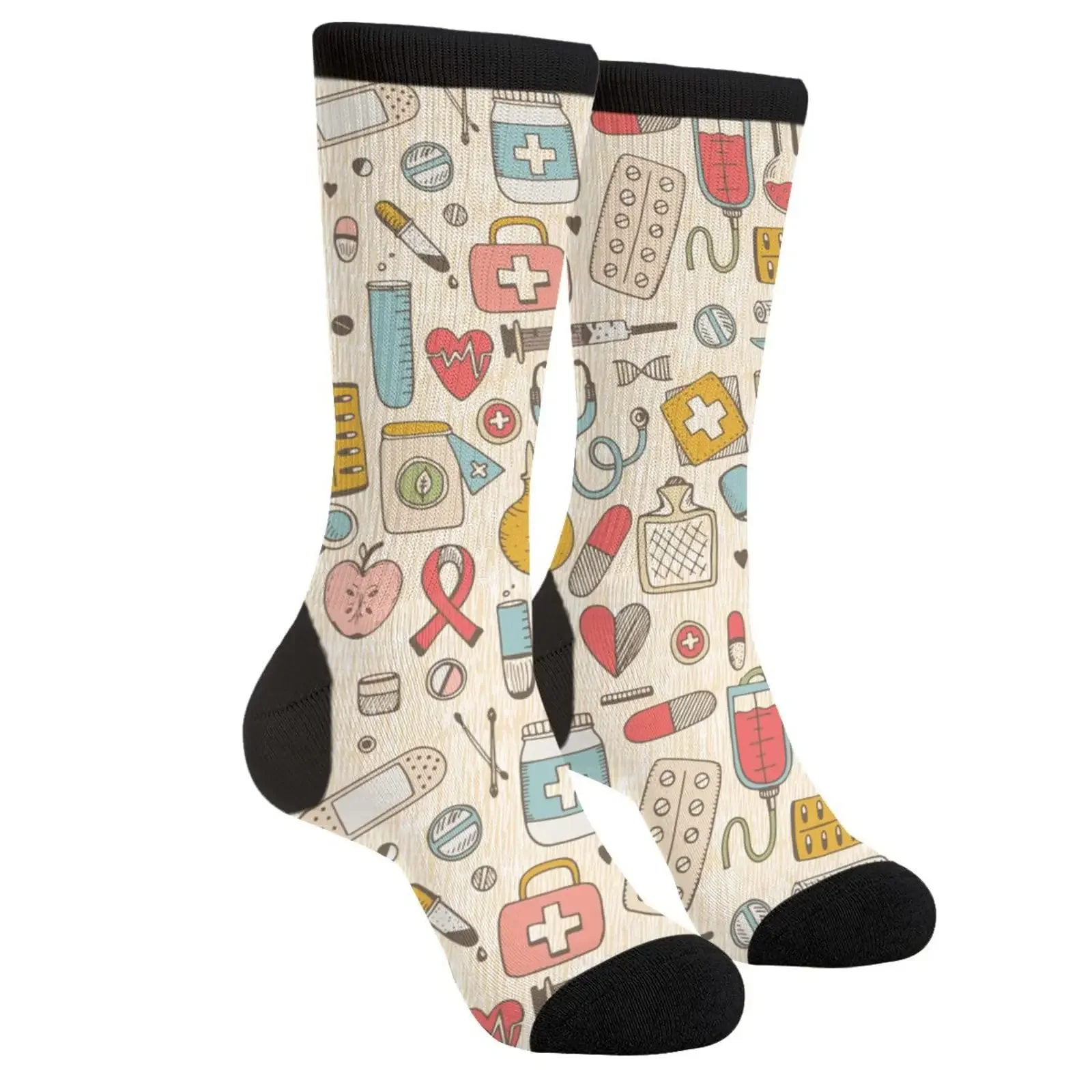 

Nurse Doctor Medical Funny Socks for Women Novelty Mens Socks Gifts Crazy Fun Cool Socks Harajuku Retro Style Breathable