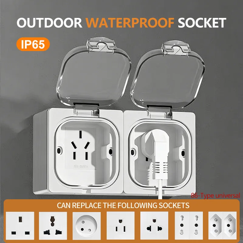 IP65 Waterproof Outdoor Electrical Box,Universal Mounting (Surface/Flush) Junction Box for Bathroom,Kitchen,Weatherproof,Durable
