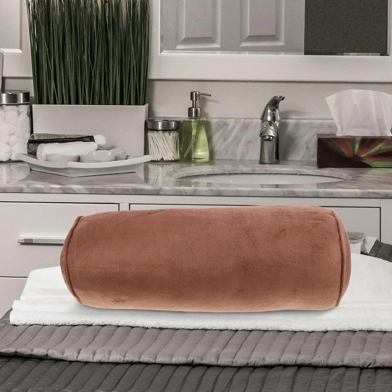 

Подушка для йоги из пены с эффектом памяти, цилиндрическая, для поддержки шеи, стоп и талии, мягкая, легко чистится, портативная, для дома и путешествий, комфортная