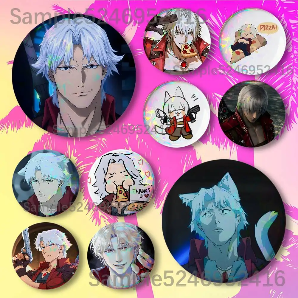 D-Dante D-Devil May Cry 5 DMC5 New Badge Round Brooch Tinplate Figure Icon DIY Clothing Accessories Collectible Gifts Badges