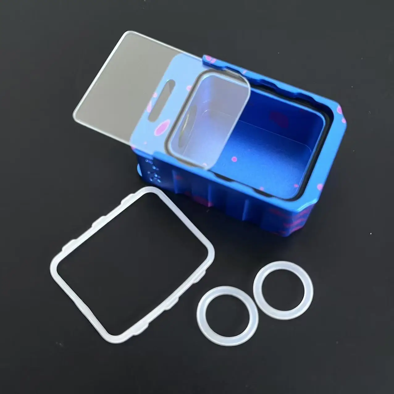 3D Storage Mounts Racks Box Aluminum/Acrylic Boro Graduated Measuring Cup Tank Replacement with Glass Cover Ring
