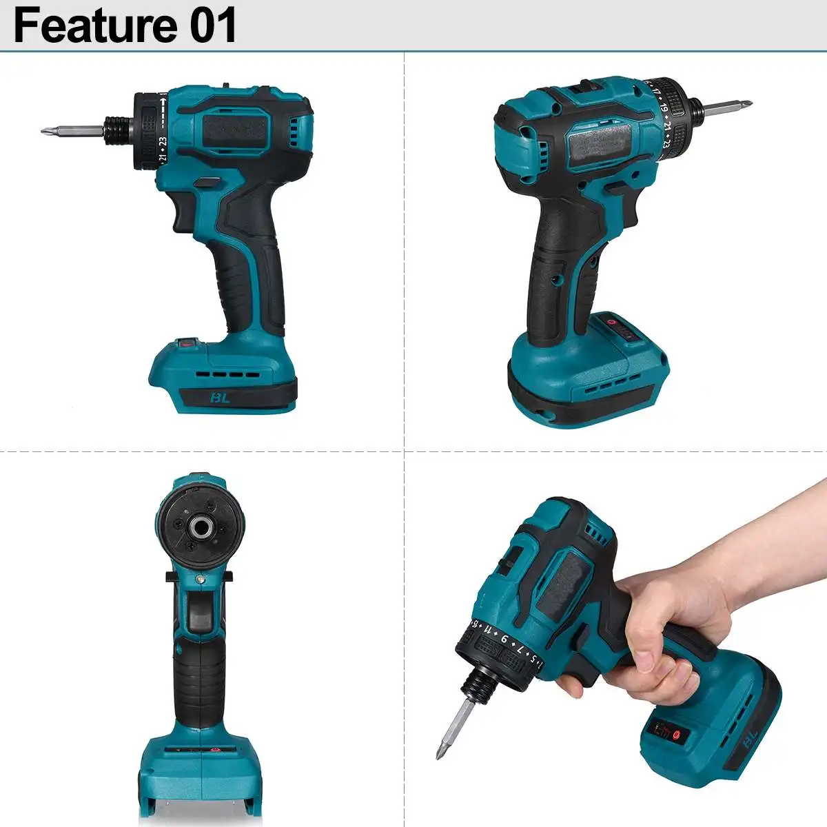 1/4inch Brushless Electric Screwdriver 23+1 Torque 280N.m Cordless Electric Drill Power Tool For Makita 18v Battery