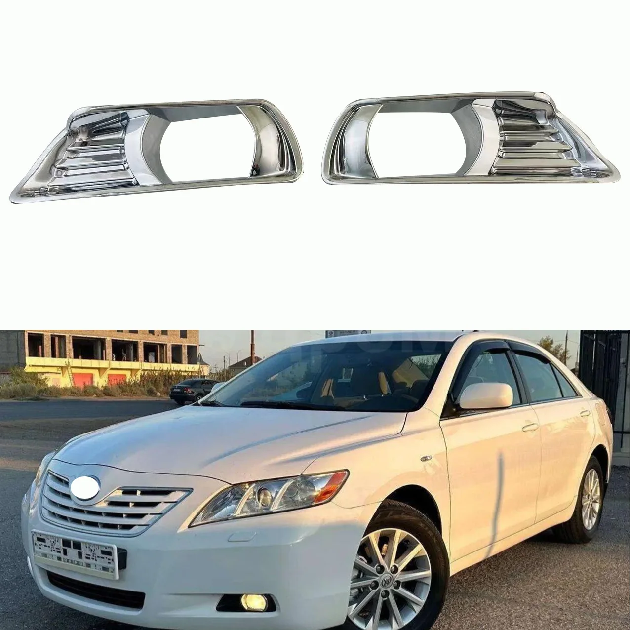 

For Toyota Camry 2007 2008 2009 2010 2011 Silver Chrome Car Fog Lamp Cover Trim Frame Moulding Car Accessories