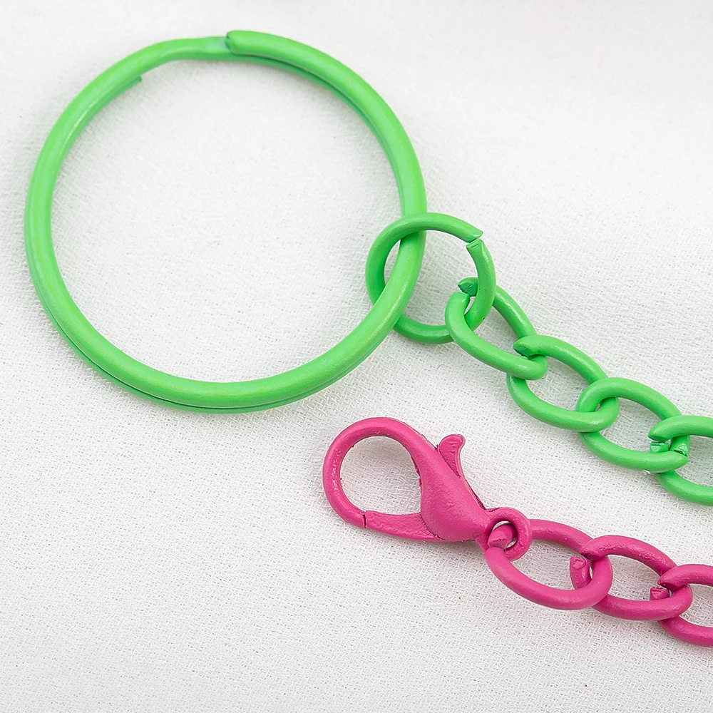 10 Stück bunte Schlüsselanhänger aus Legierung mit Karabinerverschlüssen für DIY-Schlüsselanhänger, Taschenanhänger, Schmuckherstellung, Zubehör – Detail 8