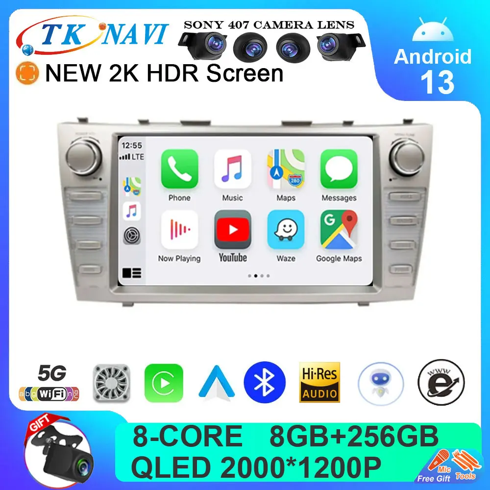 

Android 13 Car Radio For Toyota Camry XV40 Aurion 2007 - 2011 DSP Carplay Head Unit Multimedia Player GPS Navigation Stereo WIFI