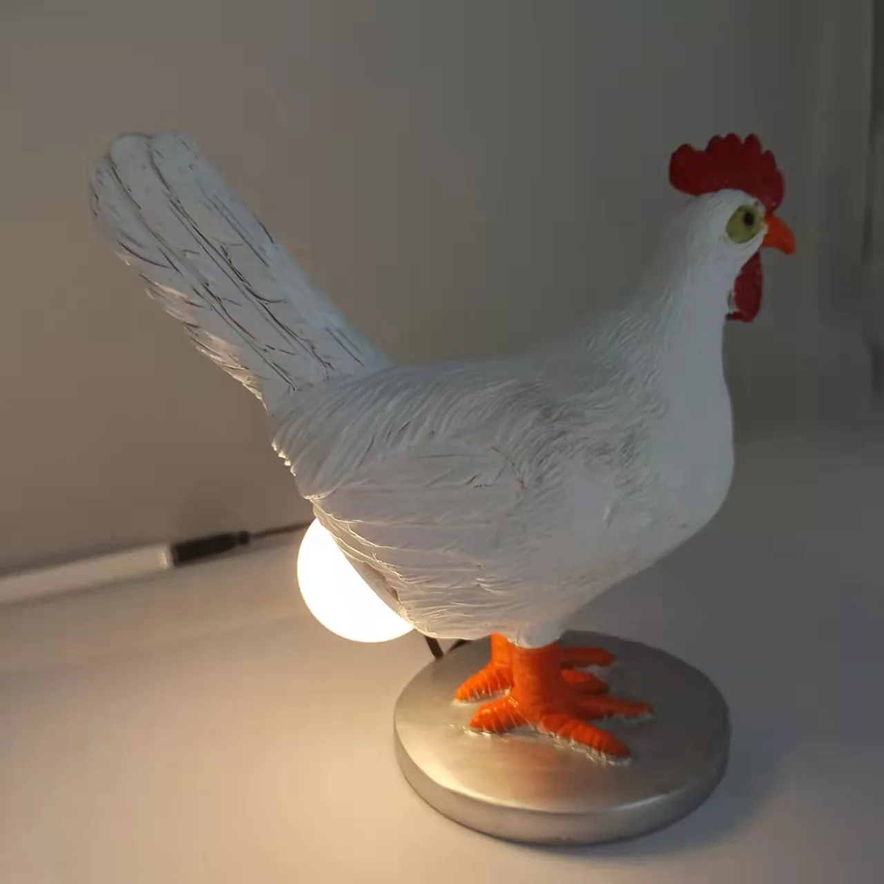 Novedad luz LED nocturna gallina pone huevos lámpara de mesita de noche lámpara creativa divertido regalo de Navidad decoración del hogar iluminación lámparas de noche