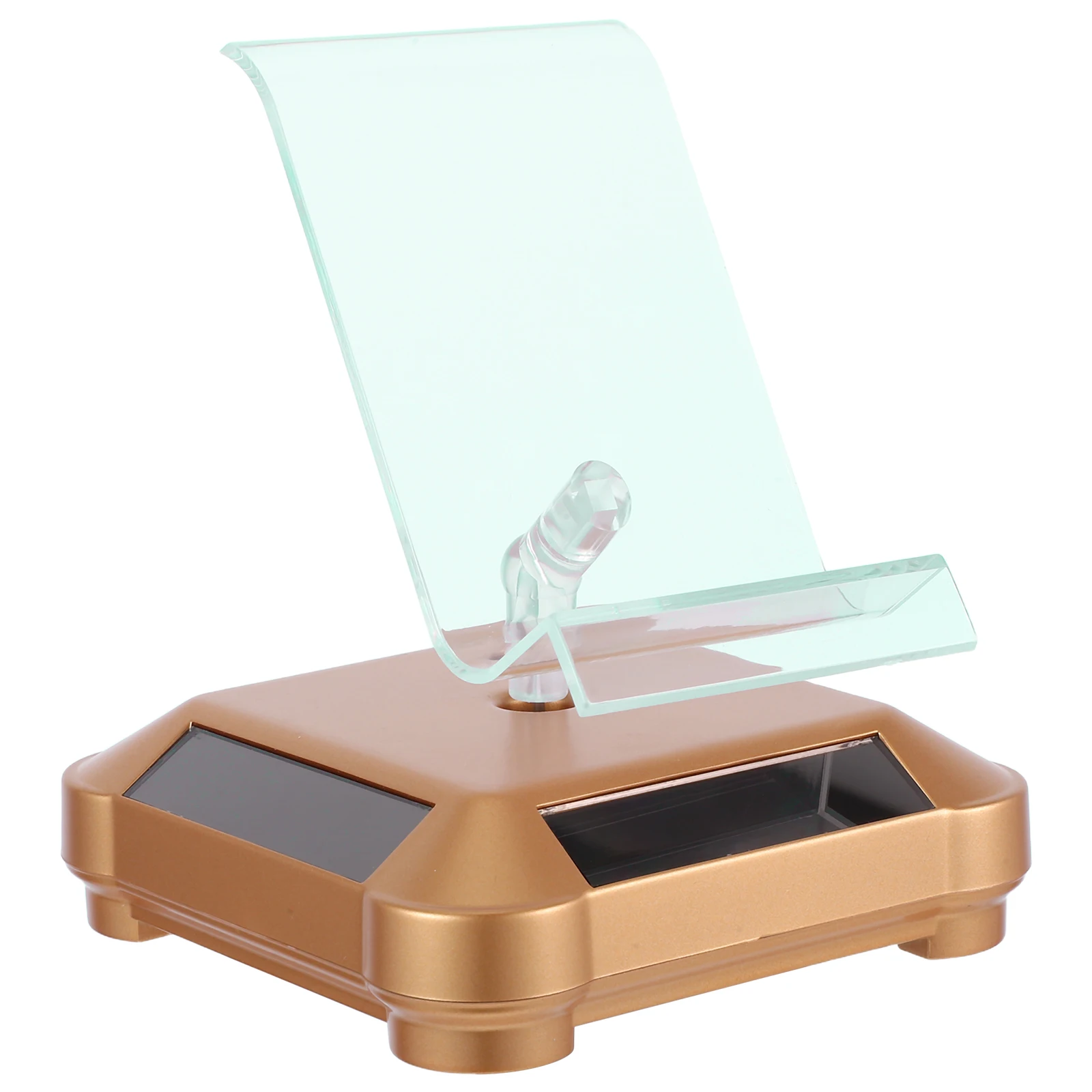 

Solar Powered Phone Display Stand Rotating Turntable Jewelry Organizer 360 Degree Exhibit Table Bottle Showcase Platform