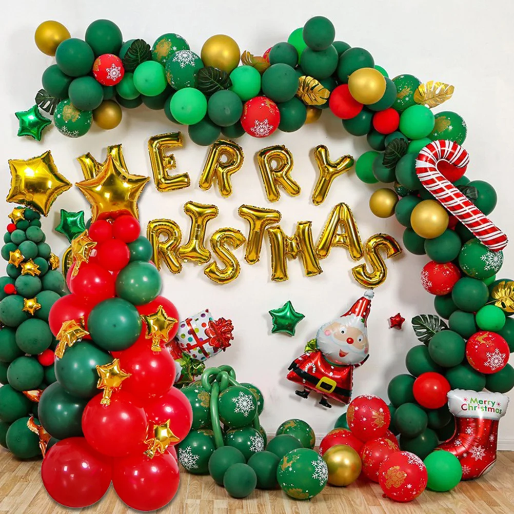 

1 set 1 Set Christmas Tree Balloon Kit Natural Latex Xmas Party Decor Festival Garland Holiday Celebration Balloons Decorations
