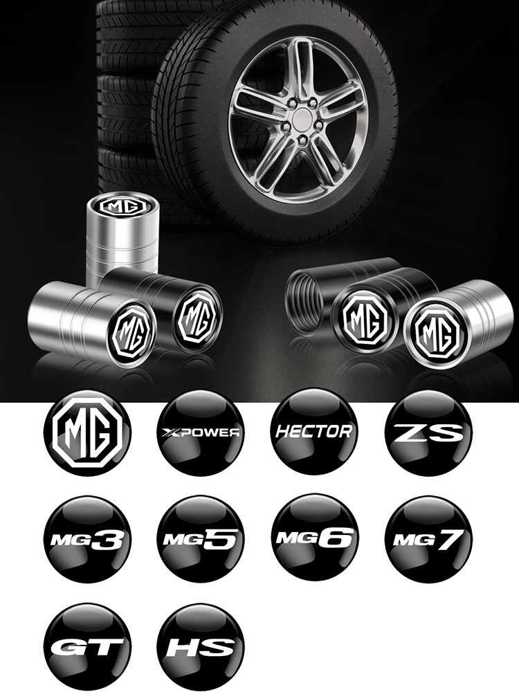 4 Stück Auto-Emblem Radventilkappen Luftventilabdeckungen Zubehör für Morris Garages MG ZS 5 7 6 Cyberster MG4 EV ES5 HS One GT