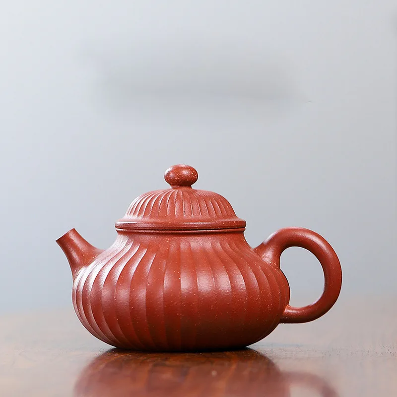 Yixing Raw Ore Purple Sand Pot Pure Handmade Tea Pot Household High-end Kung Fu Tea Set Ling Hua Pan Pot Empty Flat