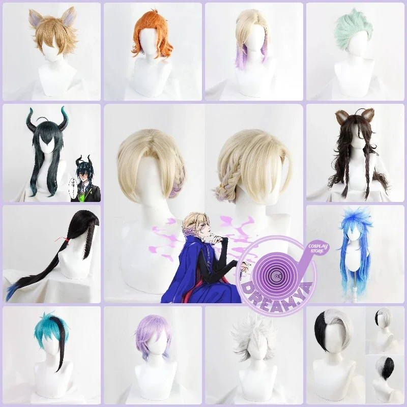 Vil Schoenheit Cosplay Wig Twisted Wonderland Malleus Riddle Rosehearts Idia Leona Synthetic Hair Halloween Role Play Carnival