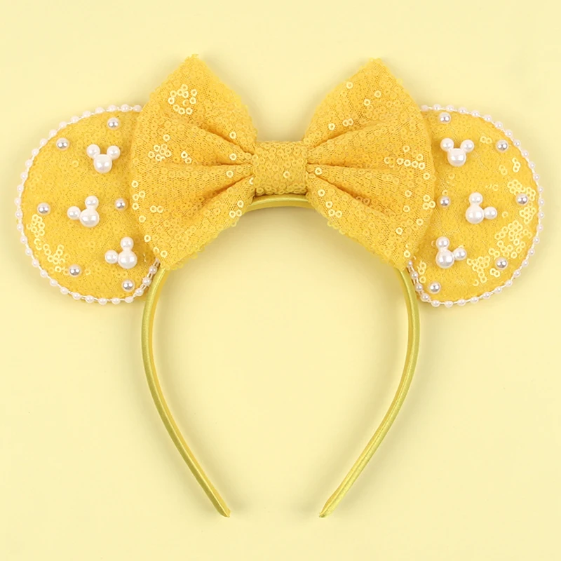 Mädchen 3,3 "Samt Maus Ohr Haarband Für Mädchen Haar Bögen Große Flip Pailletten Ohren DIY Kinder Haar Zubehör stirnband Boutique Mujer – Detail 10