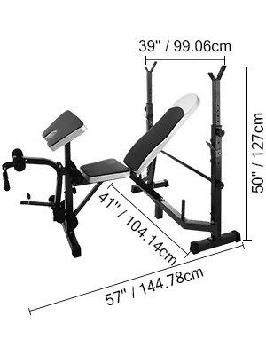 Verstellbare Gewichtheberbank | Sihao Verstellbare Gewichtheberbank, Multifunktionale Hantelbank, Beinbeuger, Heimfitness-Set, 660lb B – Detail 9