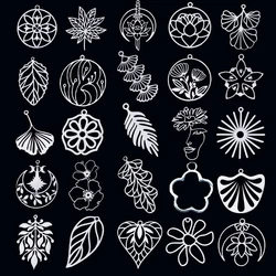 3pcs DIY Earrings Tassels Fashion Stainless Steel Pendant Leaves Flower Charm For Jewelry Making Necklace for Women Accessories