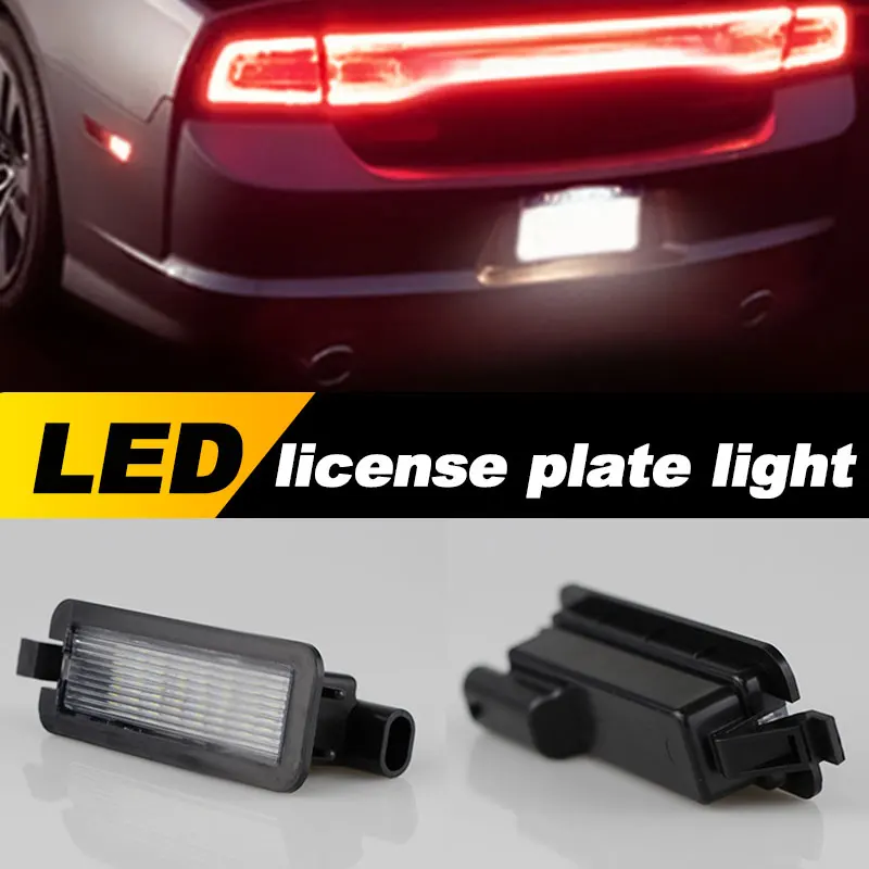 2PCS LED License Number Plate Light Lamp White For Dodge Charger Challenger Chrysler 300 2015 2016 2017 2018 OEM#:68211290AB