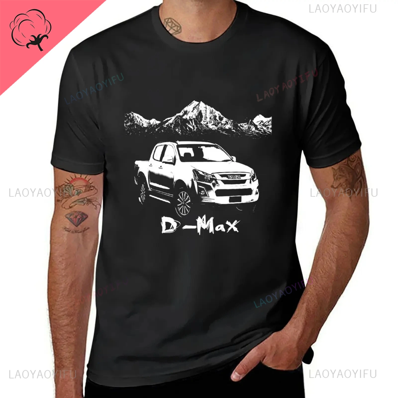 Nowy Isuzu D Max z nadrukowanym logo casual odzież uliczna trend codzienna moda wygodne letnie męskie damskie uniwersalne T-shirt z okrągłym