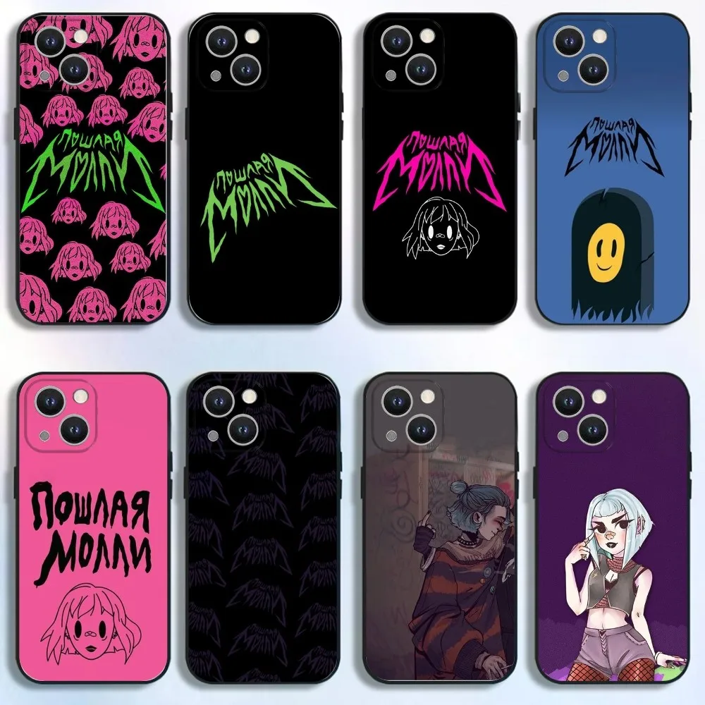 

Poshlaya Molly Band Phone Case For iPhone 16,15,14,13,12,11 Plus,Pro Max,XS,X,XR,SE,Mini,8,7,Soft Silicone Black Cover