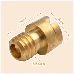 Carburador de motocicleta de 5mm, cabezal redondo de chorro principal M5X0.8mm, tamaño 60-120 para carburador de 125cc, 150cc, 152QMI, 157QMJ, ciclomotor