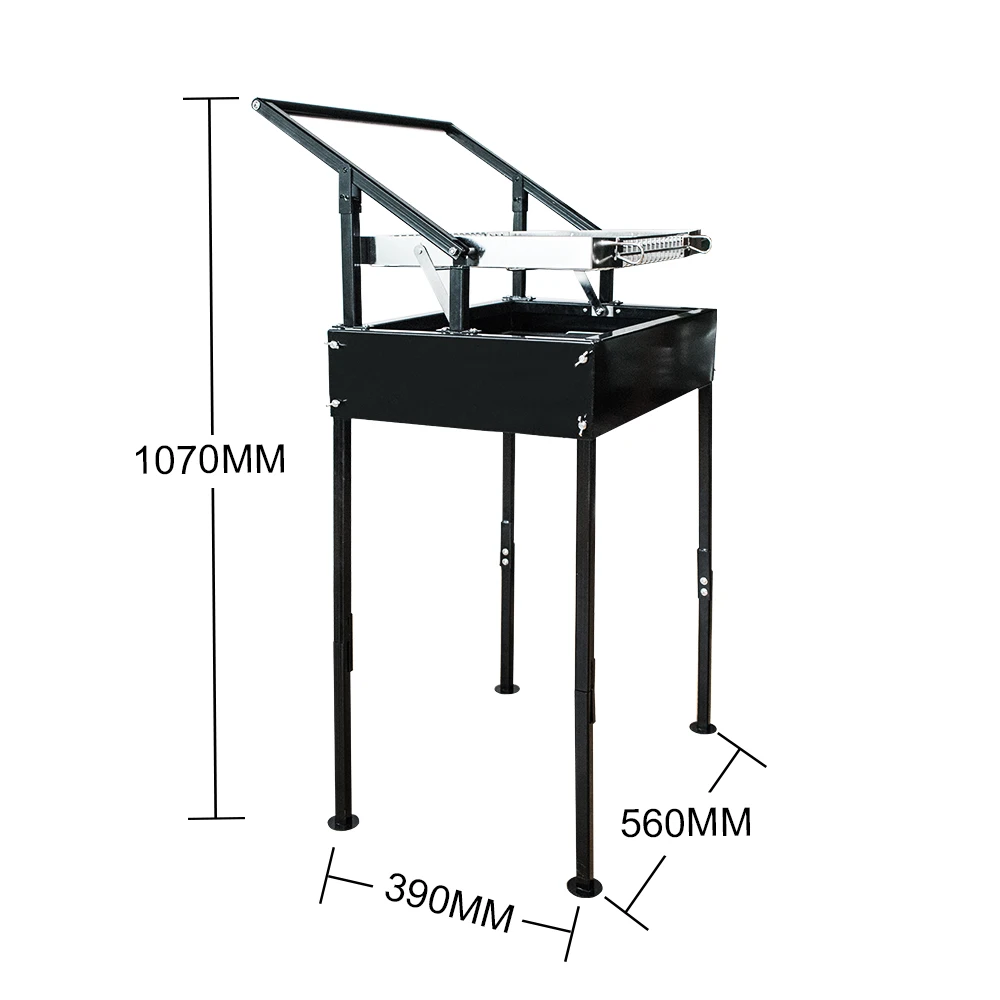 Factory Custom Stainless Steel BBQ Camping Grills Turning Rota Smoker Grill Rotisseri Motor Charcoal Trolley Outdoor Kitchen Bbq