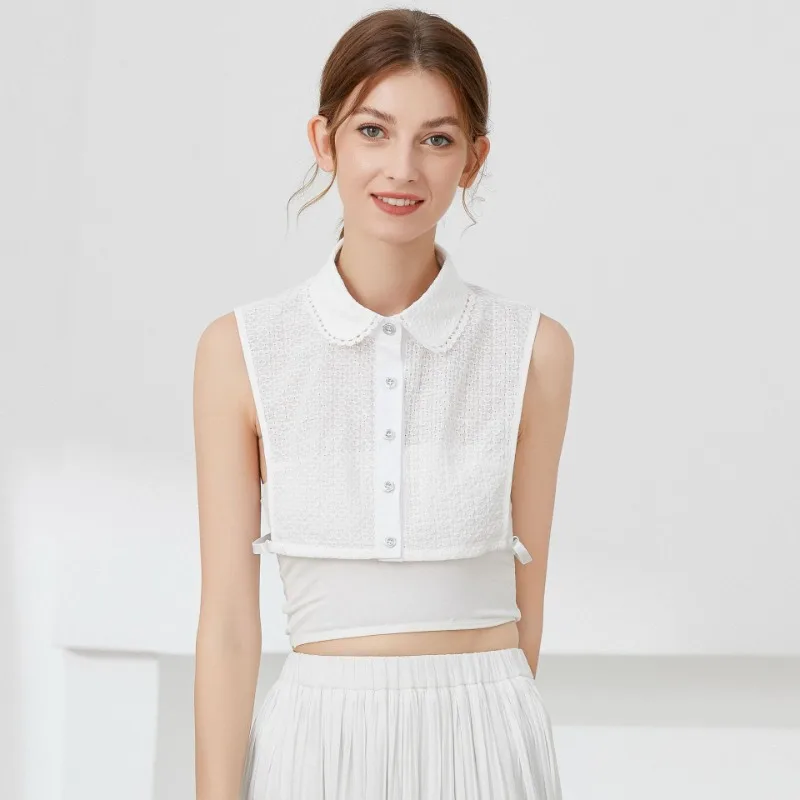 여성과 소녀를위한 레이스 가짜 장식 칼라 인형 셔츠 분리형 칼라 목도리 스웨터 넥웨어 의류 액세서리