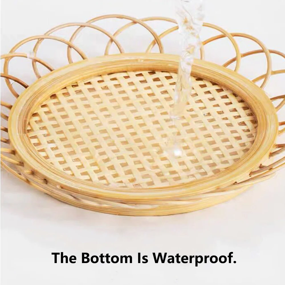 1x Small/Big Hole Bamboo Handmade Rattan Coaster+Lace Round Natural Tea Cup Placemat For Home Desk Office Padding Kitchen Decor