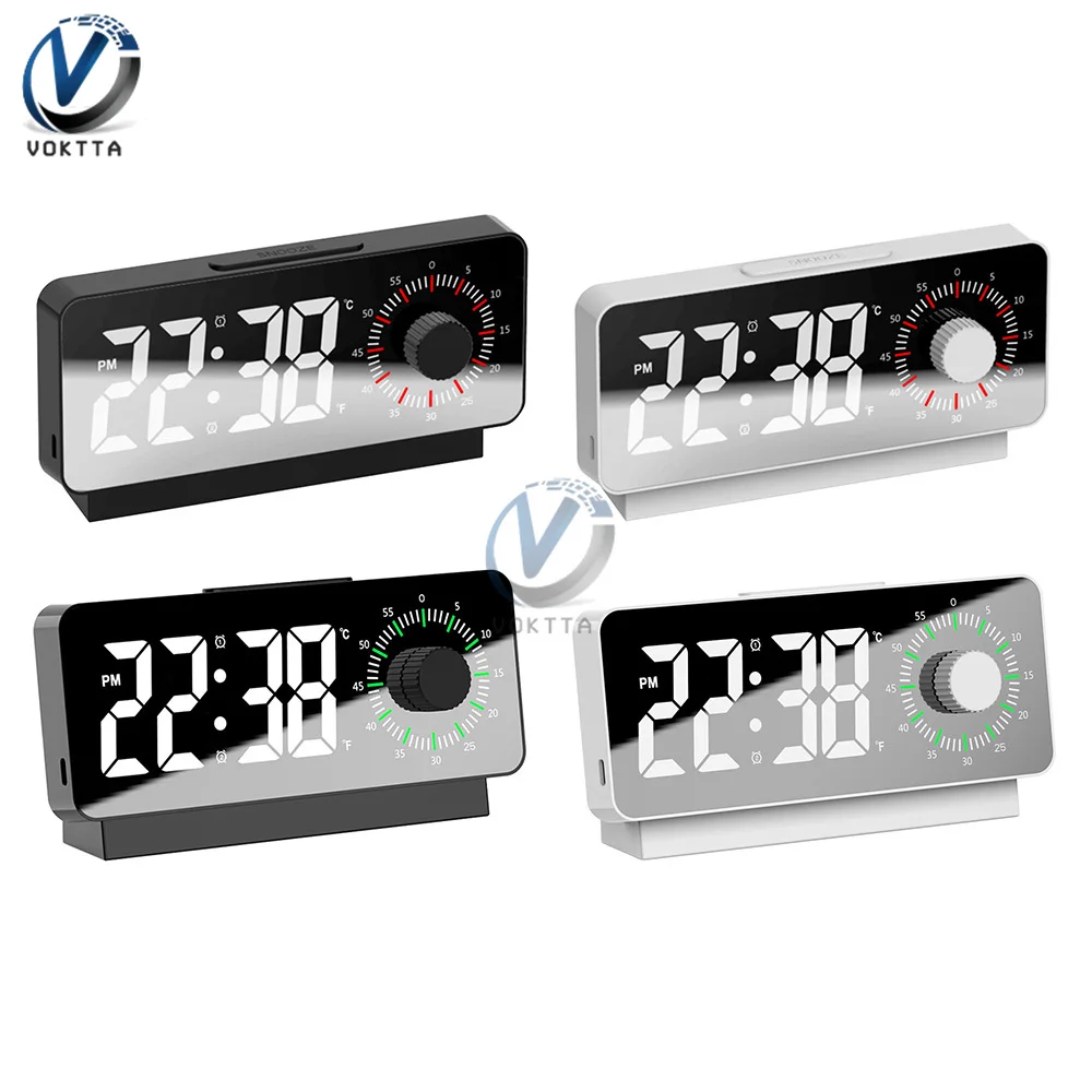 LED Digital Alarm Clock Table Watch Electronic Desktop Clocks USB Wake Up FM Radio Time Snooze Function Alarm Mute Clock