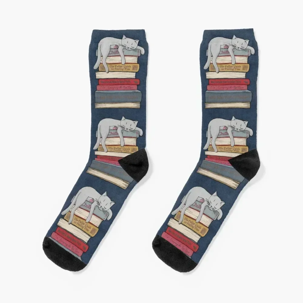 

How to Chill Like a Cat Socks Running floral halloween Novelties Socks For Men Women's