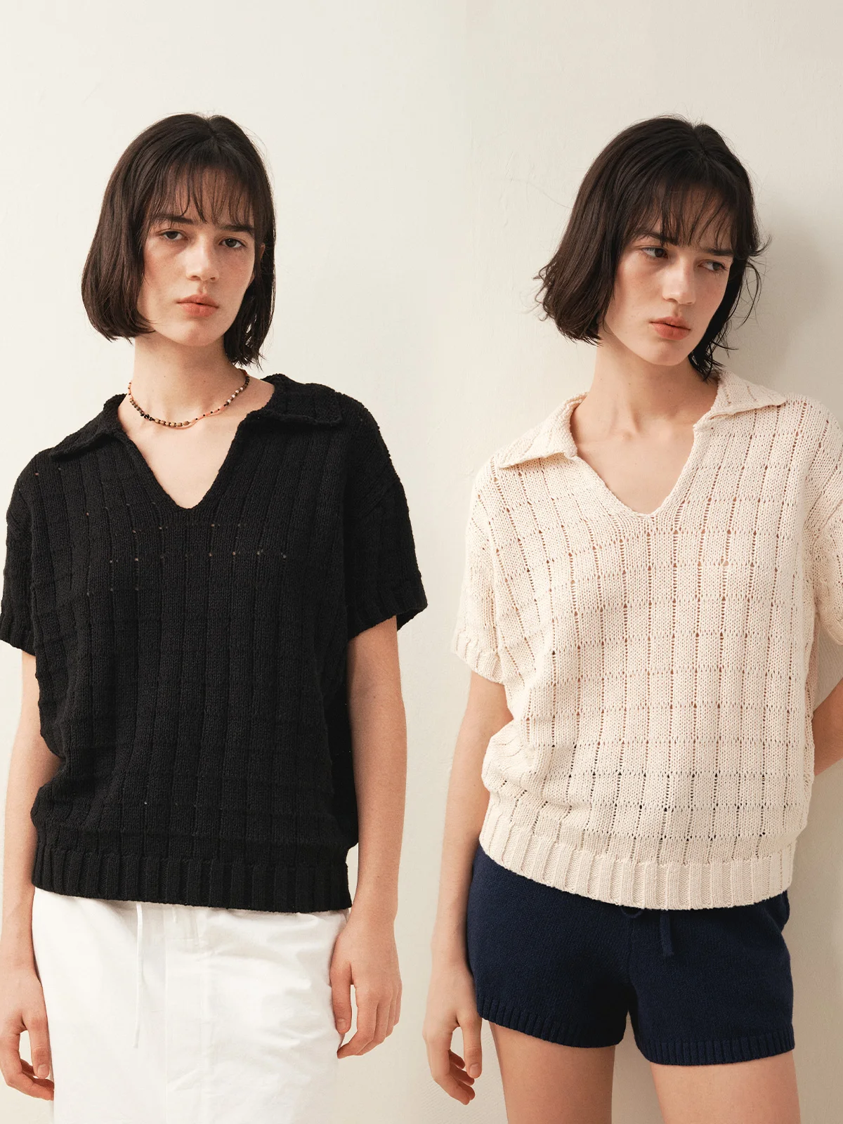 

Sontag Loose Aosphere Lazy Old Money Sle V-Ne ort Sve Вязаный однотонный воротник из смешанной ткани с тонким чесаным хлопчатобумажным воротником