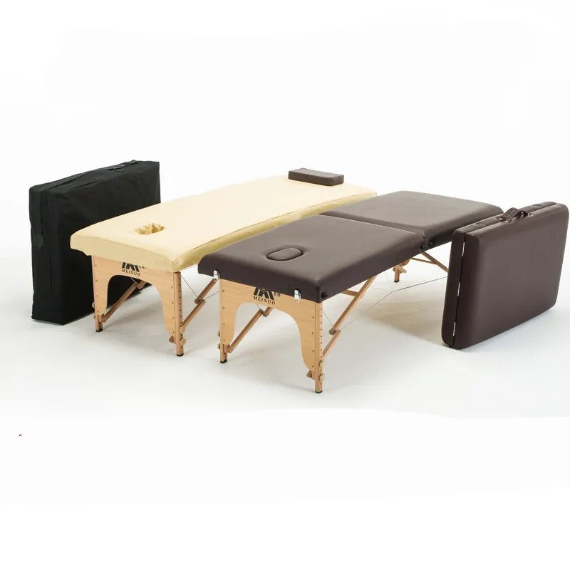 New Product Portable Folding Beauty Massage Bed, Body Massage, Household Portable Beech