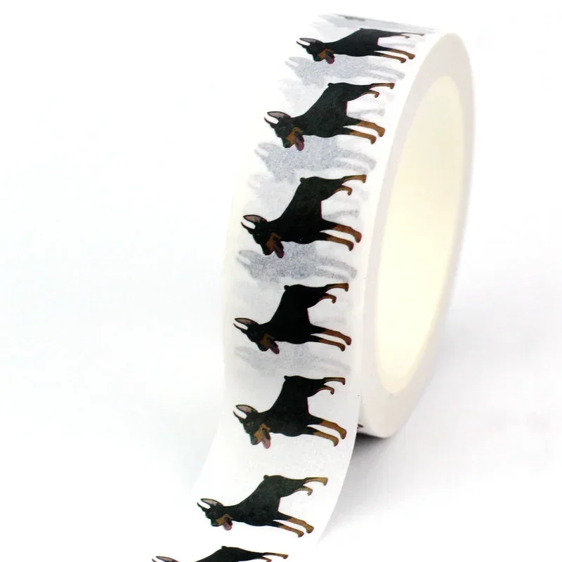 NEW 1X 10M Decor Doberman Pinscher Washi Tape for Scrapbooking Journaling Adhesive Masking Tape Cute Stationery