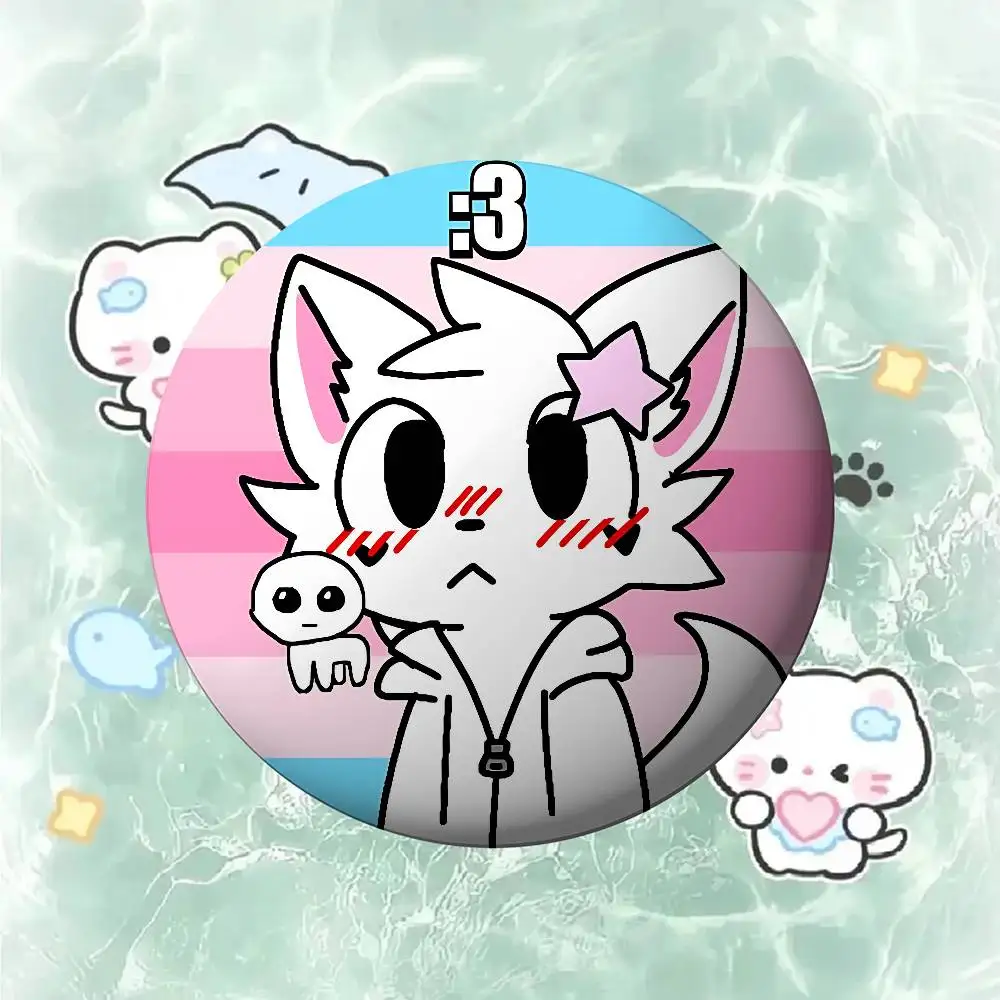 Silly Cat Tinplate Button Pin