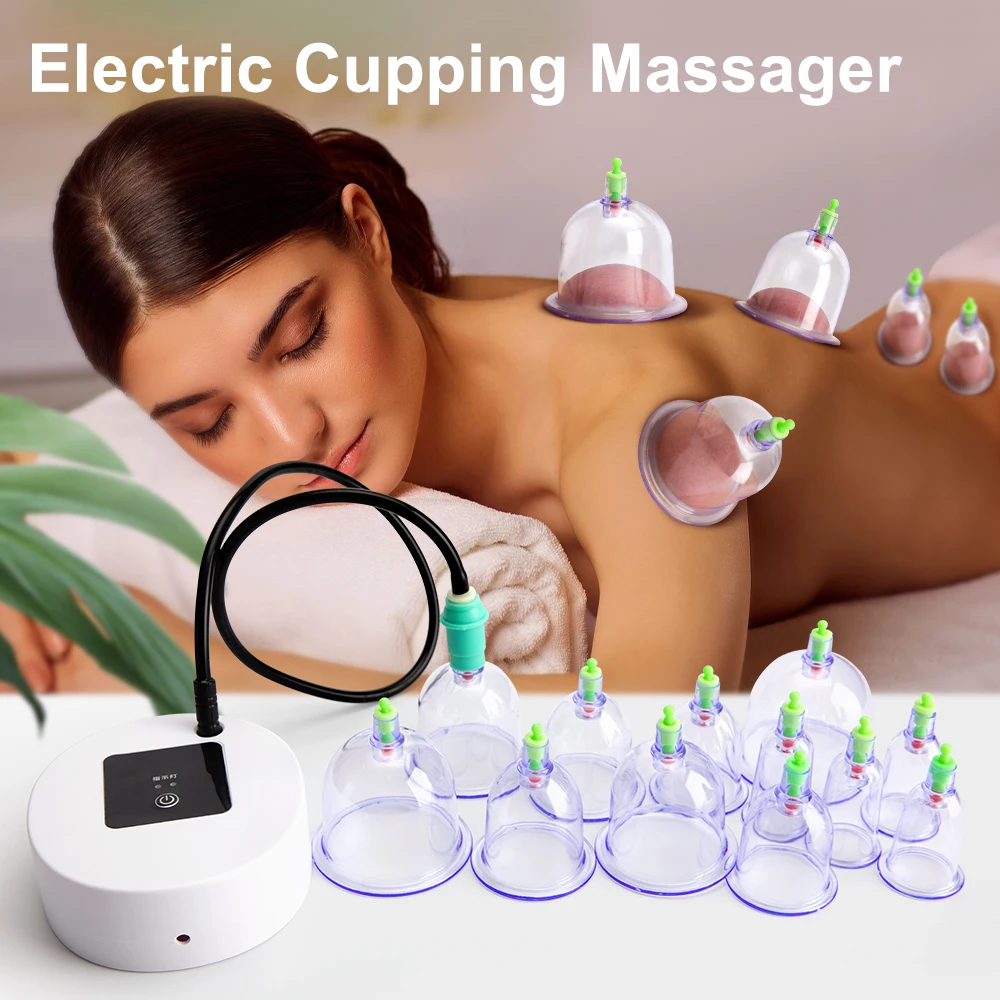 

12Pcs Electric Massage Cans Chinese Vacuum Cupping Suction Therapy Clearing Meridians Promote Metabolism Back Body Massage
