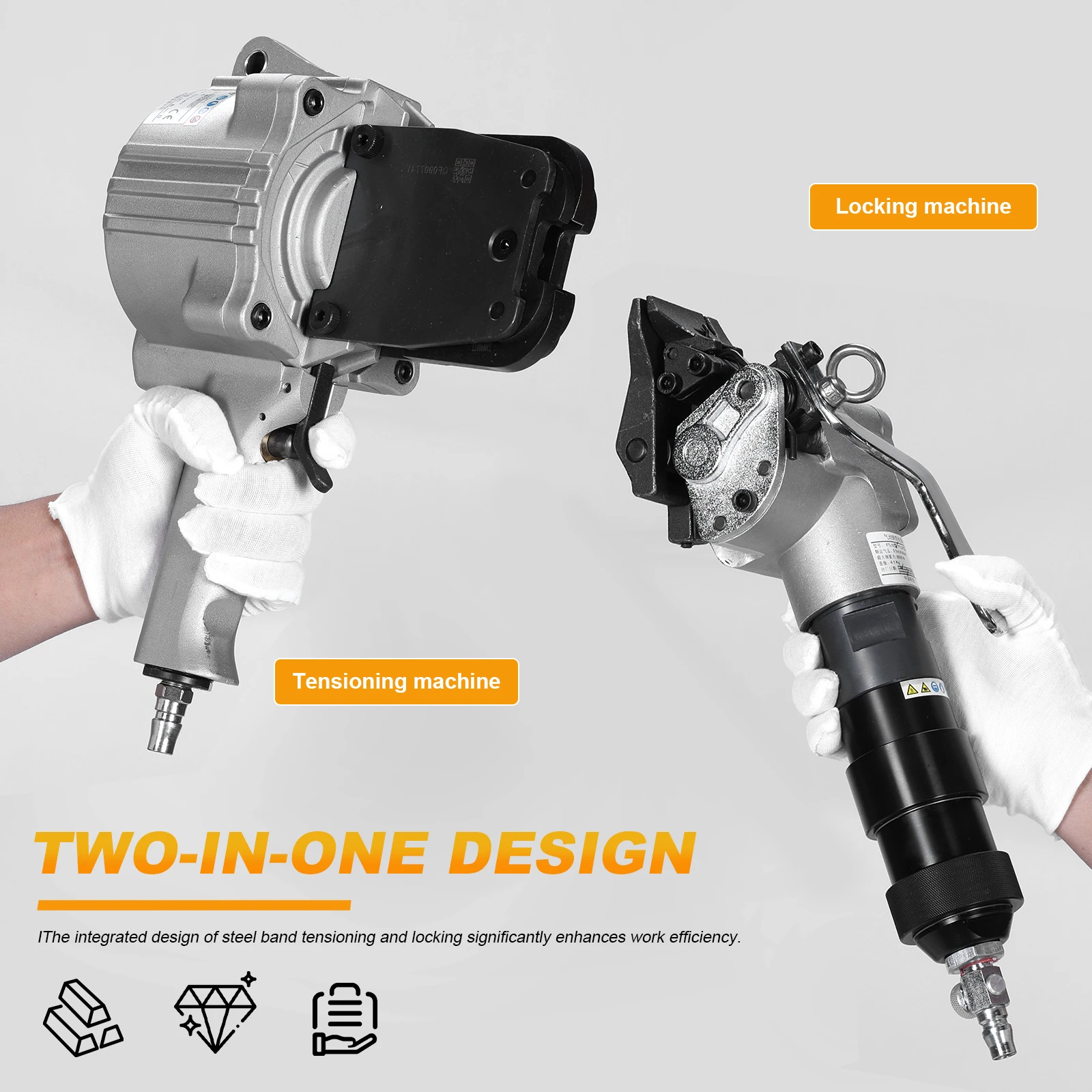 

Separable Heavy Duty Baler Wear Resist Industrial Split Iron Binding Machine Labor Saving for 3/4 Inch/19mm Width Metal Belts