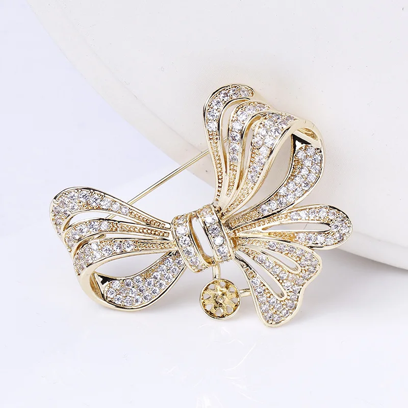 

Copper Plated Real Gold Brooch Accessories Empty Holder, Bow Pearl Jade Brooch, Bow Brooch DIY Accessories