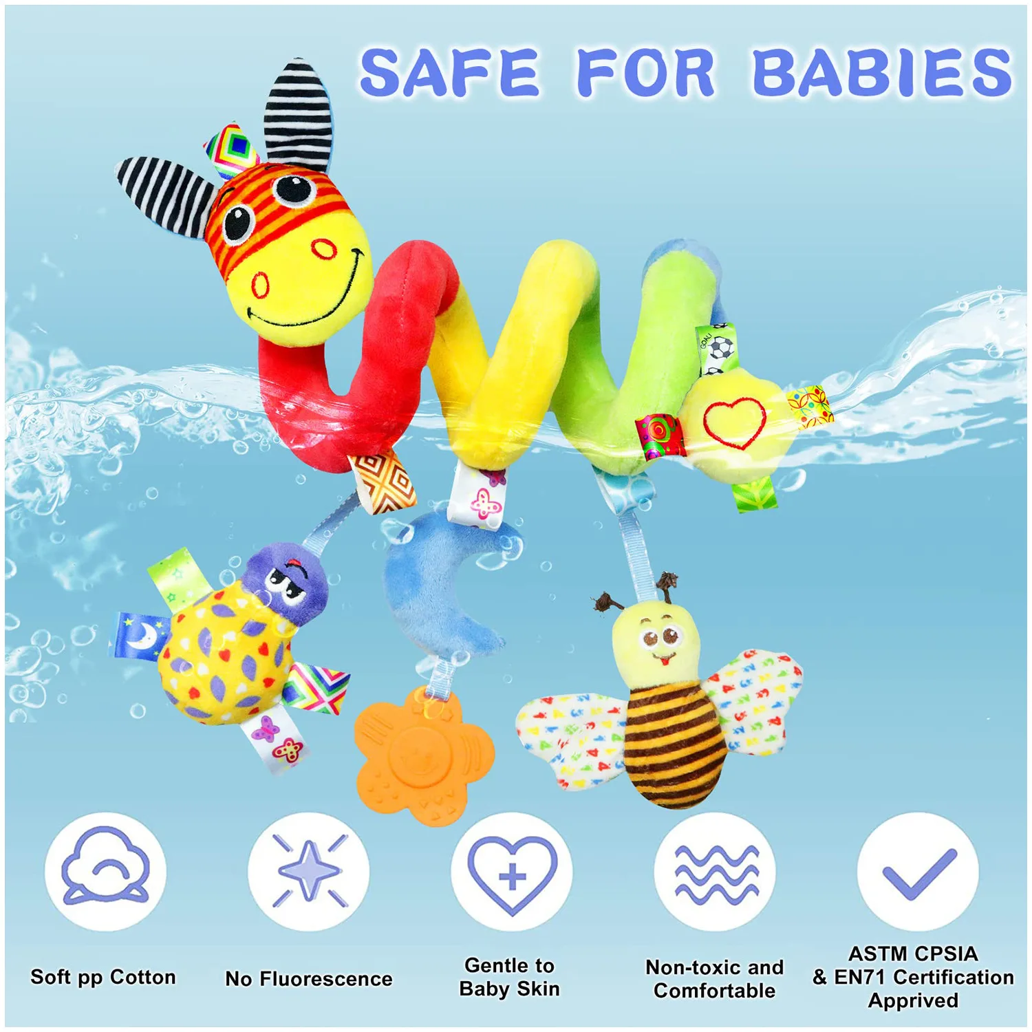 Pasgeboren Baby Pluche Speelgoed Bed Opknoping Kar Hanger Pluche Rustgevende Speelgoed Grijpen Oefening