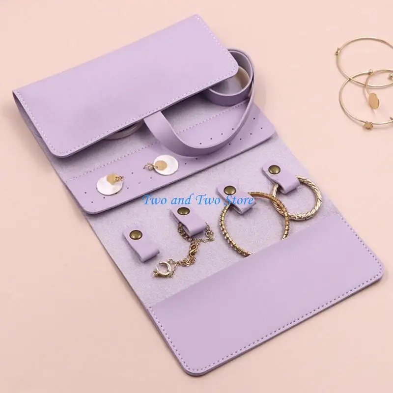 

HX6F Soft Small Travel Storage Case Organizers for Jewelry Organization Convenient Roll Designs for Rings and Bracelets