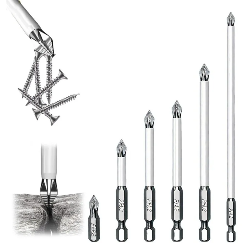 6-teiliges magnetisches Schraubendreher-Bit-Set, rutschfester Kreuzkopf, hohe Härte, für elektrische Schraubendreher, Handbohrmaschine, DIY-Reparaturwerkzeuge für zu Hause