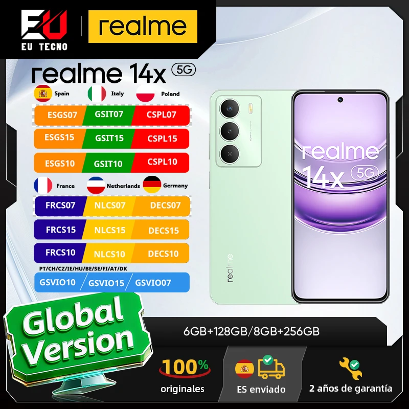 الإصدار العالمي للهاتف الذكي Realme 14X 5G الأبعاد 6300 5G شرائح 120 هرتز عرض مريح للعين 50 ميجابكسل AI كاميرا 5000 مللي أمبير بطارية IP64 #1