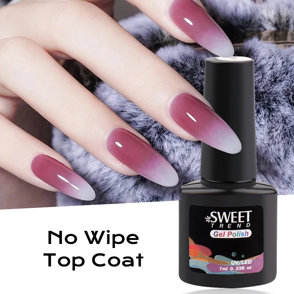 7Ml Super Geen Veeg Top Coat Nagellak Transparante Matte Glossy Soak Off Functie Gel Glossy Blijvende Uv Vernissen manicure JIS36