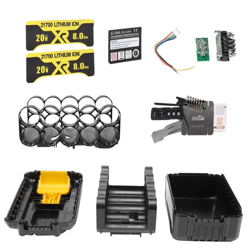 

10X21700 DCB200 литий-ионный аккумулятор пластиковый корпус печатная плата защиты от зарядки для 18 В 20 В с наклейкой 8,0 Ач