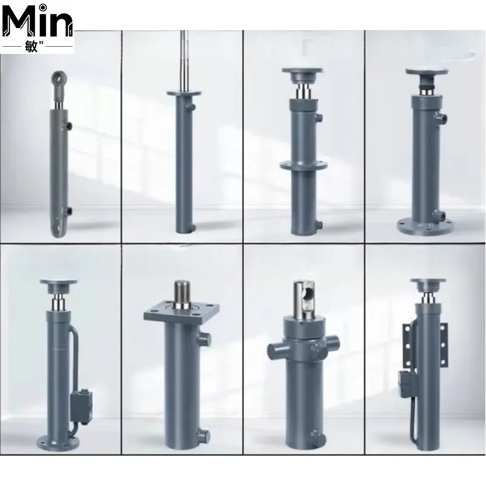 8T Flange Bidirectional Hydraulic Cylinder Small Hydraulic Press for Lift Baler Industrial Lifting Equipment