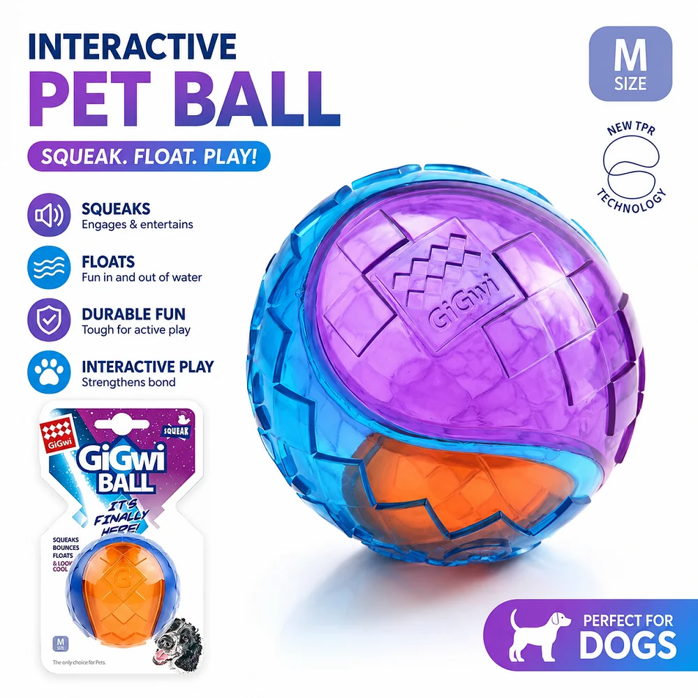 Unzerbrechlicher Gummi-Quietschball für Hunde – Langlebig, Federnd & Robust für Outdoor-Spiele, Perfekt Größe für Kleine & Große Hunderassen – Detail 1